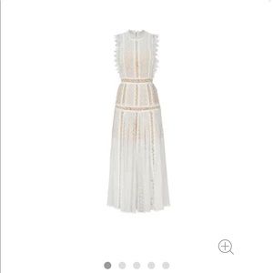 Self Portrait white lace panel midi dress